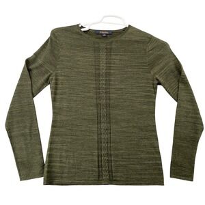 Brooks Brothers Green Extra Fine Italian Merino Wool Cable Sweater Womens S